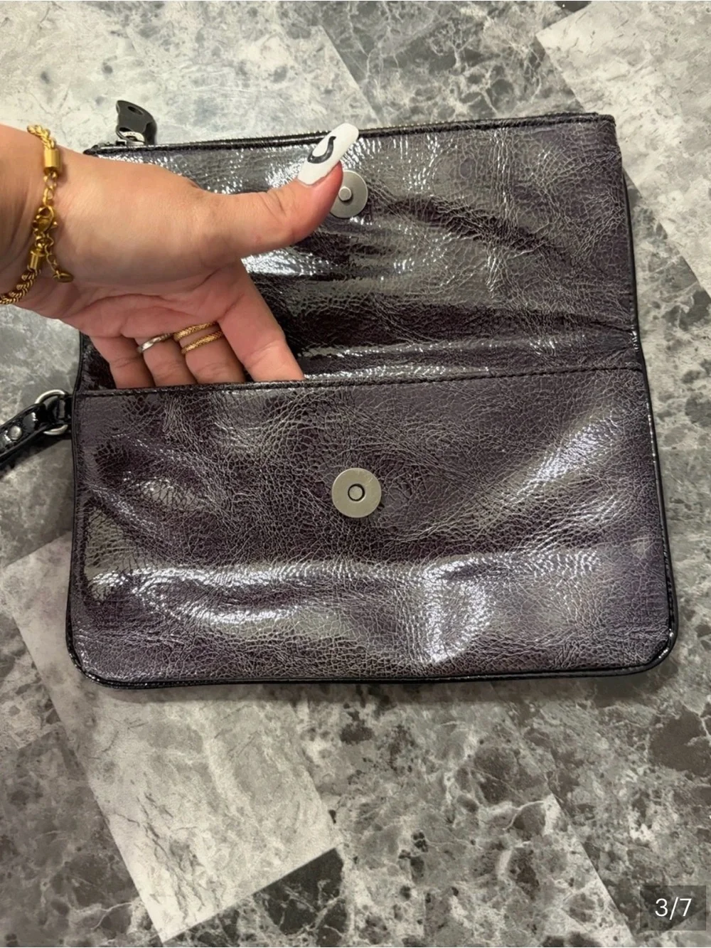Vera Bradley Simply Vera Dark Plum Textured Clutch